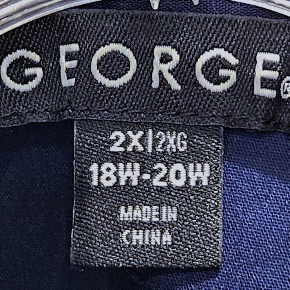 Nwt George Long Sleeve Sapphire Blue Collared Shirt - 2x — image 3 of 7